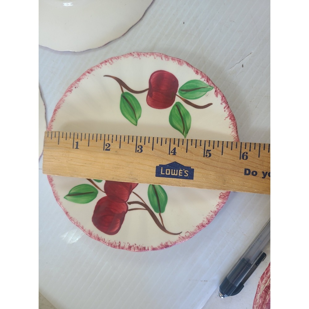 Blue Ridge Southern Pottery Bread Plate Apple Cherry Set Of 5 - Picture 8 of 8